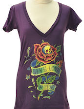 T-Paita, Hot Leathers,Skull Roses Sheer