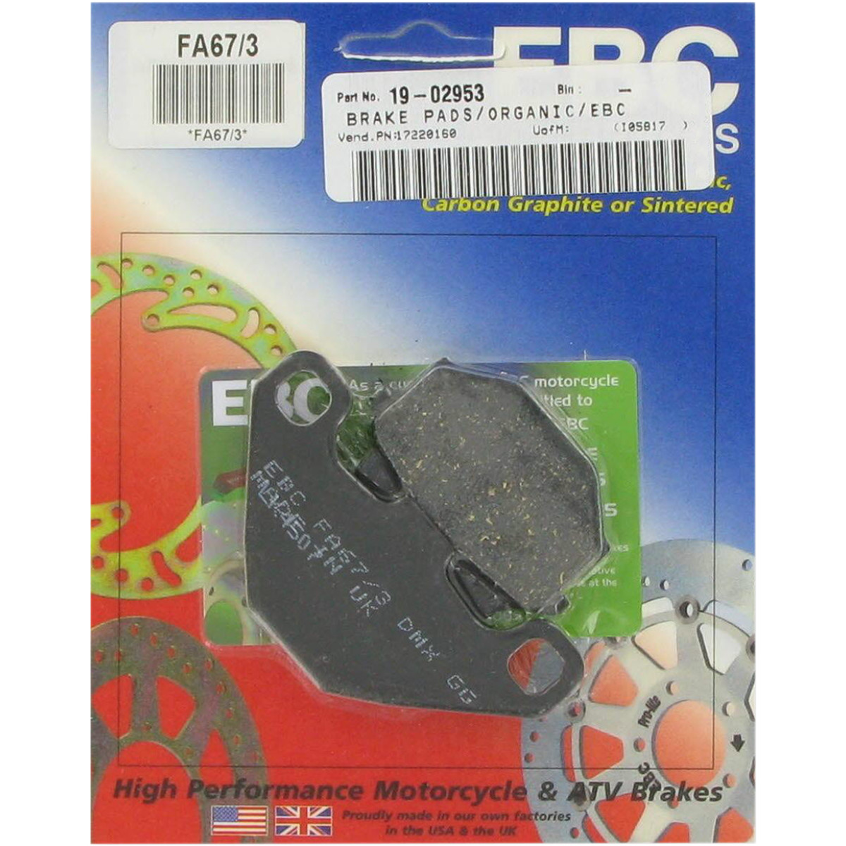 EBC CFA327 18-22 Beta Electric 16 Front Left FA-SFA-X Brake Pads main image 0