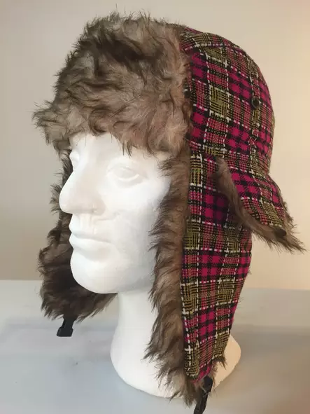 Karvalakki,pinkki ruudullinen - Karvalakit - KAR40 - 1