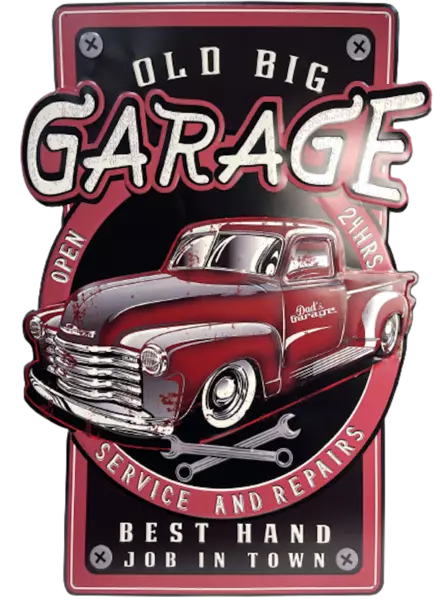 Peltikyltti Punainen pick up GARAGE - Taulut, kehykset - PELT250 - 1