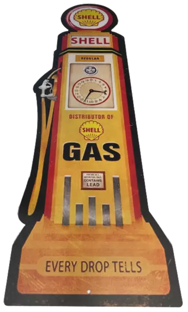 Peltikyltti Shell bensamittari retro GAS - Taulut, kehykset - PELT150 - 2