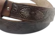 Nahkavyö ruskea flowers ornament - Nahkavyöt - KV200 - 1