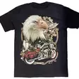 T-paita Eagle Head and Motorbike musta - T-paidat - TP1360 - 2