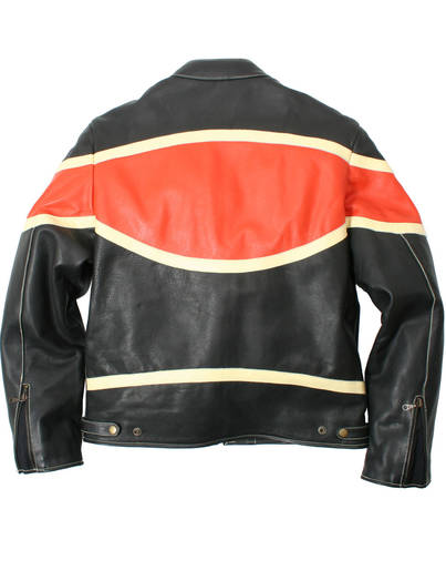 Nahkatakki Racing, Oranssi Raita - Leatherheaven.com Verkkokauppa