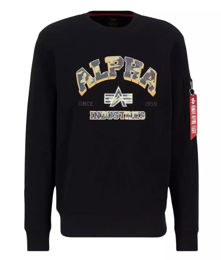 Alpha College camo logo, musta - Pitkähihaiset paidat - ALP130 - 1