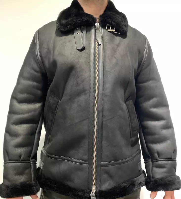 Bomber B3 Lentäjän nahkatakki musta - Nahkatakit - T460 - 1