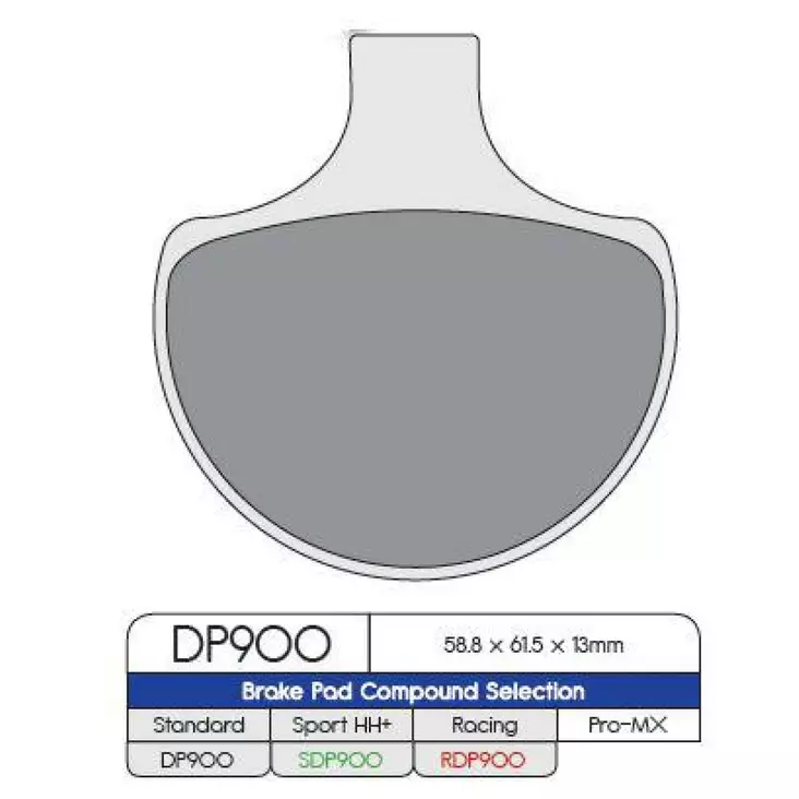 BRAKE PAD DP SINTERED REPLACEMENT STREET TOURING OFF-ROAD/ATV - Jarrupalat - DP900 - 1