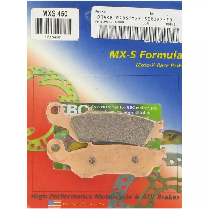 BRAKE PAD MXS-SERIES SINTERED METAL - Jarrupalat - 17210800 - 1