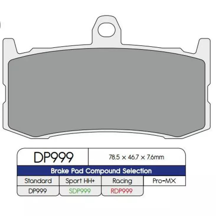 BRAKE PAD RDP X-RACE TITANIUM HIGH FRICTION ROAD-RACING - Jarrupalat - 17212570 - 1
