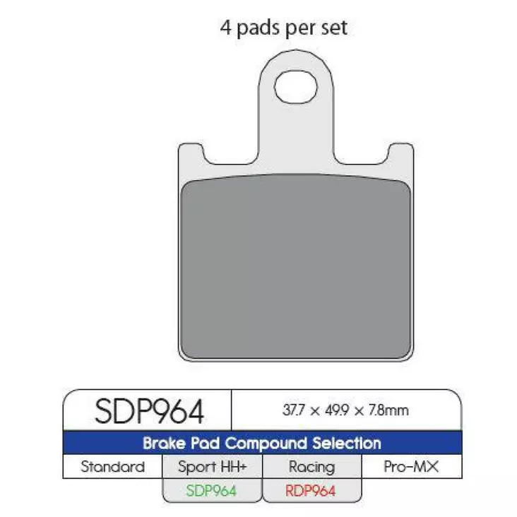 BRAKE PAD SDP SPORT HH+ HIGH FRICTION STREET - Jarrupalat - 17210660 - 1
