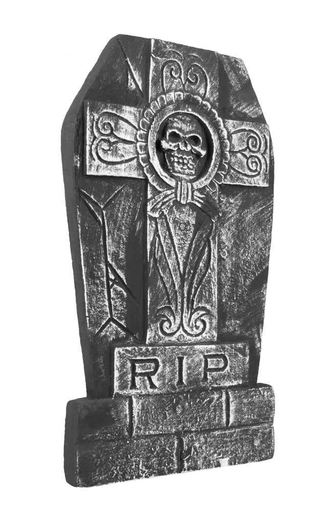 Hautakivi, Skull cross RIP - Kallot, Halloweenrekvisiitta - HOR200 - 1