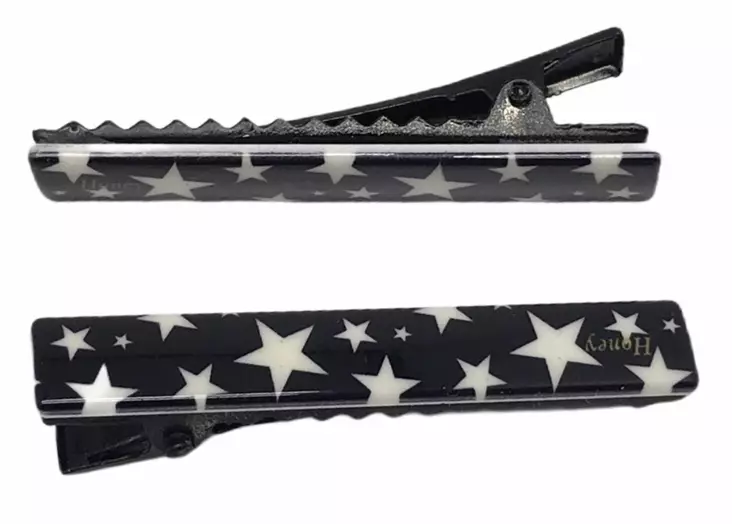 Hiusklipsi Tähti, musta/valk. 2 kpl - Hiuskoristeet - PIN270 - 1