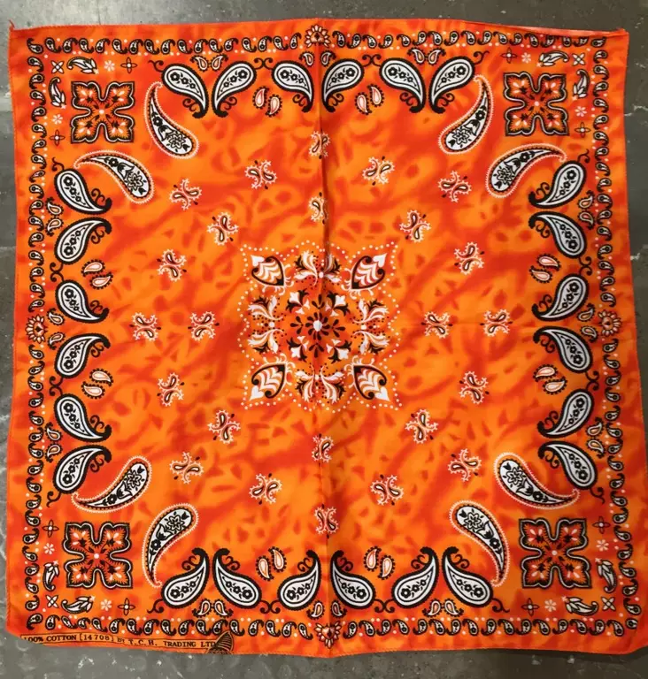 Huivi, oranssi, Kashmir kuvio - Huivit - HU410 - 1