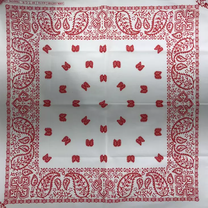 Huivi valkoinen, punainen kasmirkuvio - Huivit - HU450 - 1