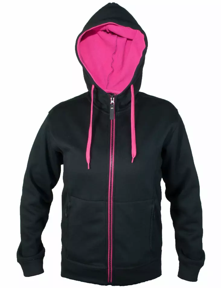 Huppari, musta, pinkki fleecevuori - Hupparit - CU260 - 1