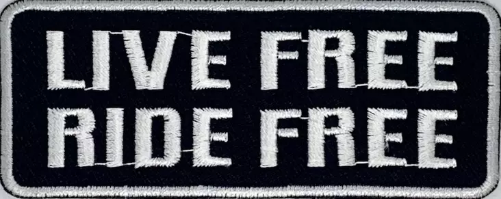 Kangasmerkki Live Free Ride Free - Kangasmerkit - K1540 - 1