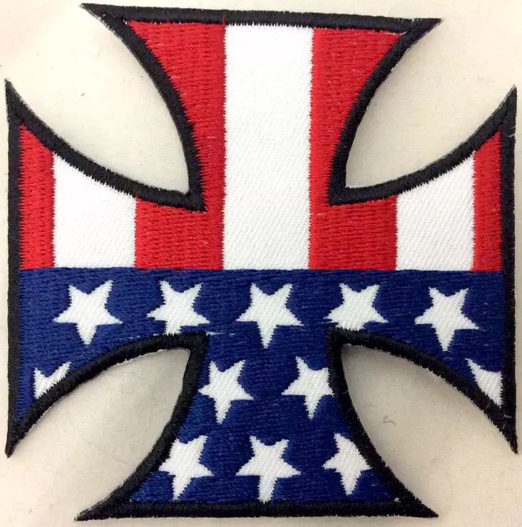 Kangasmerkki, Maltan risti amerikanlippu - Kangasmerkit - K1400 - 1