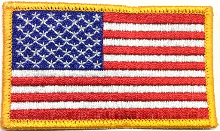 Kangasmerkki, USA lippu Kultareunat - Kangasmerkit - K1440 - 1