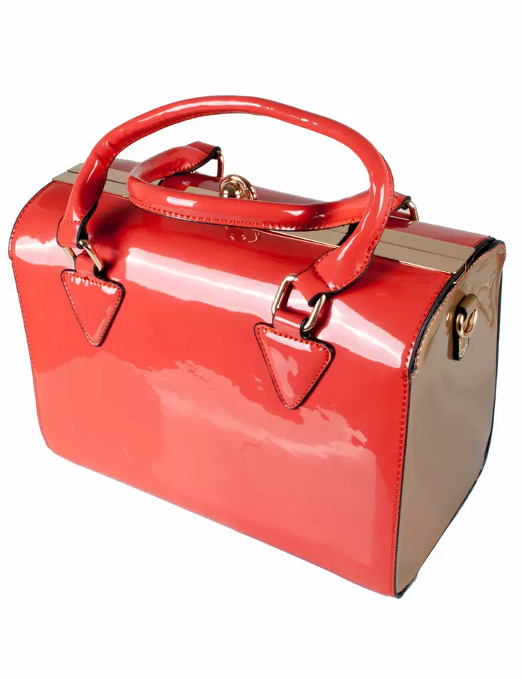 K=C3=A4silaukku, oranssi, kulta - Laukut - NL430 - 1