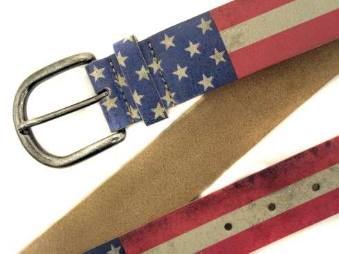 Keinonahkavyö, USAn lippu - Nahkavyöt - KV150 - 1