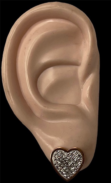 Korvakorut Sydän strasseilla, kullanväri - Korvakorut - KRV140 - 1