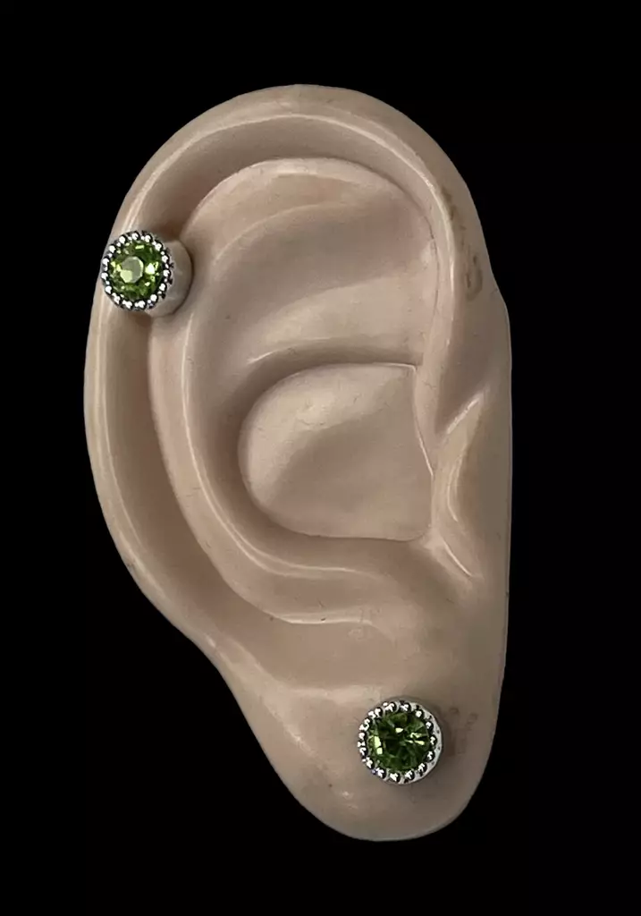 Korvakorut Vihreä kivi 7 mm - Korvakorut - KRV150 - 1