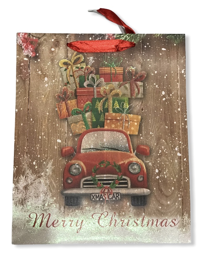 Lahjakassi, Paketti-auto, glitter - Joulu - KAS20 - 2