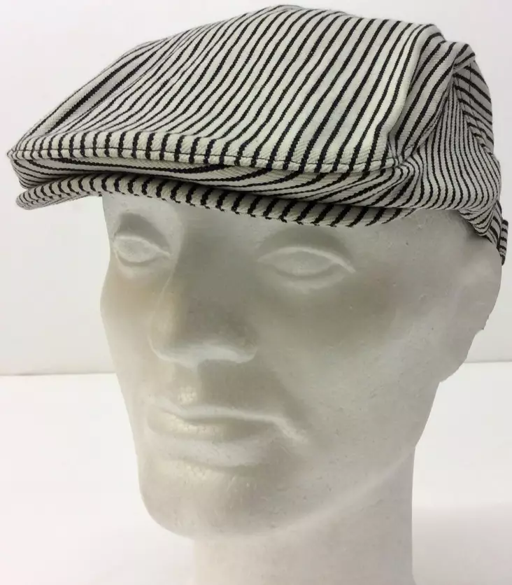 Lätsä, mustavalko raita flat cap - Flat Capit - LC450 - 1