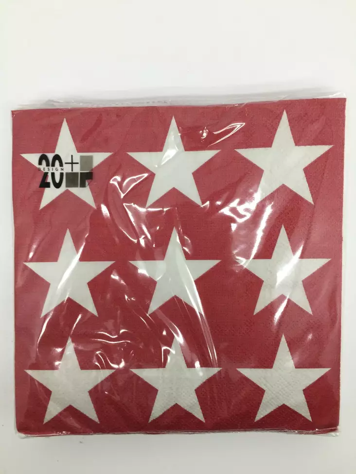 Lautasliina, Stars, red / crem - Servetit - SER30 - 1