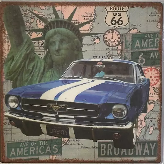 Magneetti Sininen Mustang 7x7 cm - Koriste-esineet - MAG50 - 1