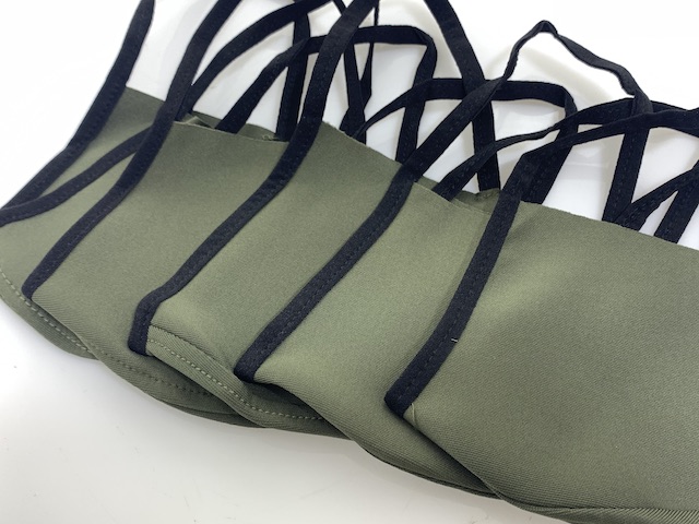 Maski 5-kpl oliivin vihreä S-L kangasmas - Maskit - MASKI20 - 1