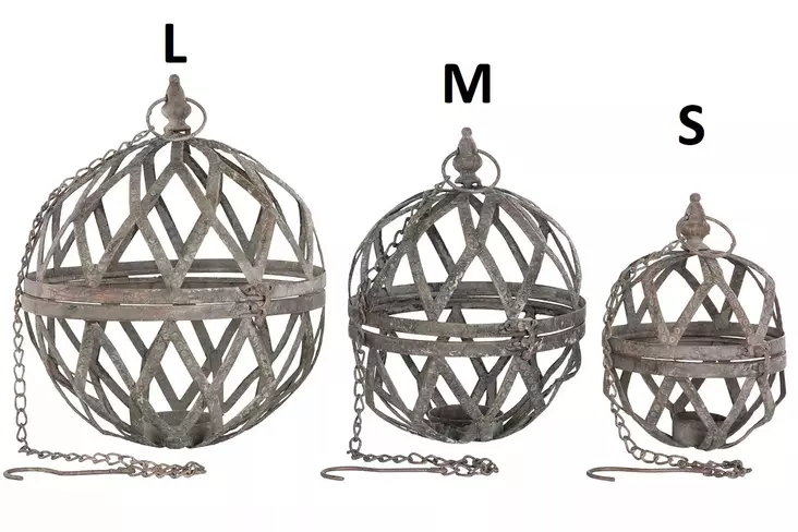 Metallinen pallolyhty, ripustettava - Kynttilälyhty - LYHTY10 - 1