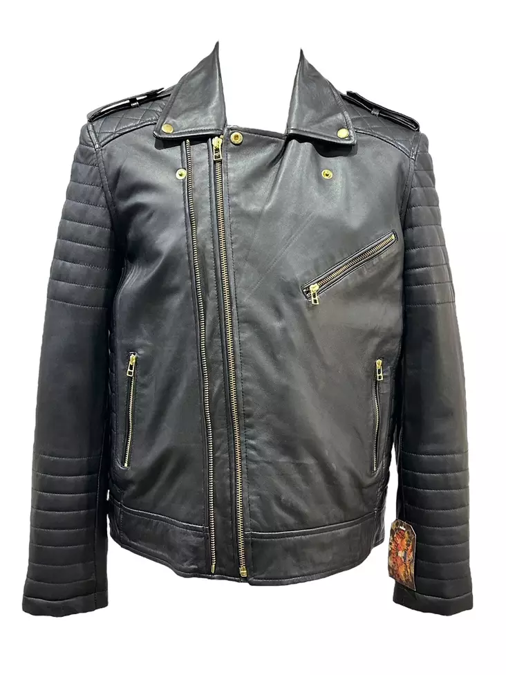 Nahkatakki, musta lammasnappa - Nahkatakit - T470 - 1