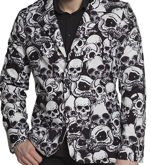 Pääkallotakki musta/valko - Kangastakit - T420 - 1