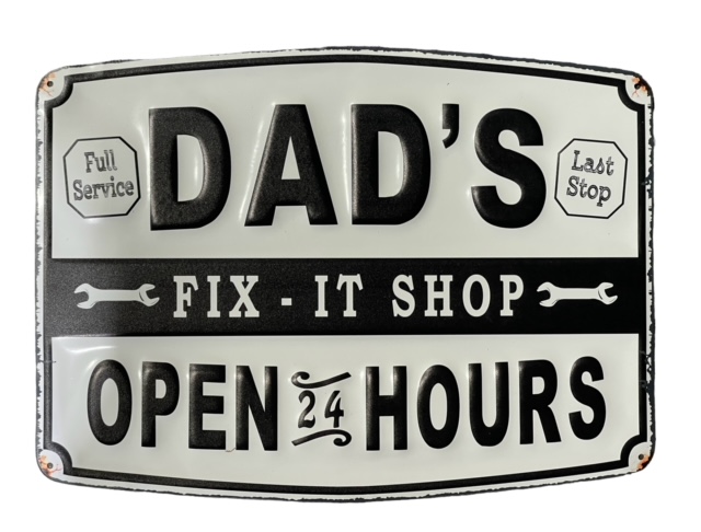 Peltikyltti Dad's Fix-It Shop - Taulut, kehykset - PELT370 - 1