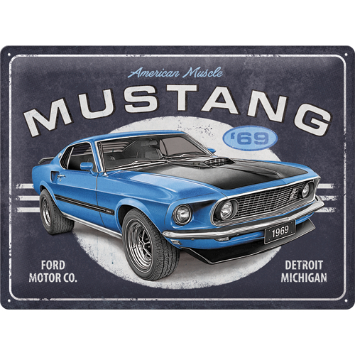 Peltikyltti Ford Mustang 1969 30 x 40cm - Taulut, kehykset - PELT340 - 1