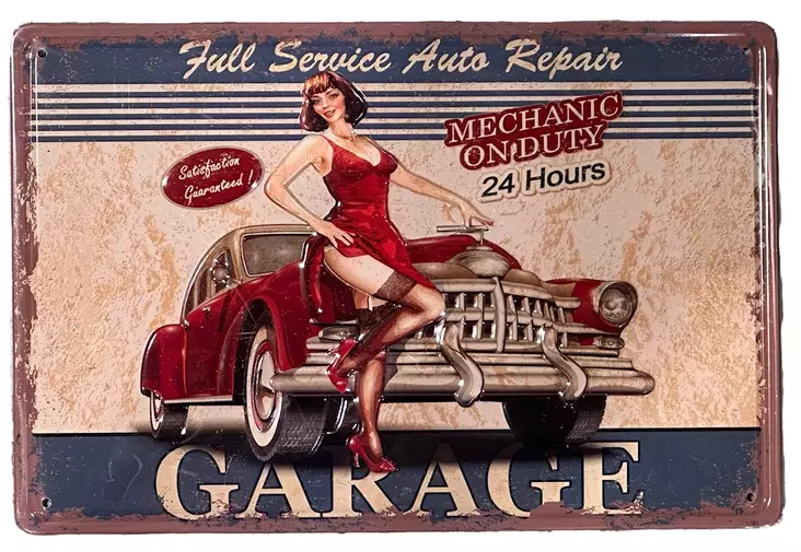 Peltikyltti Garage 3D - Taulut, kehykset - PELT450 - 1