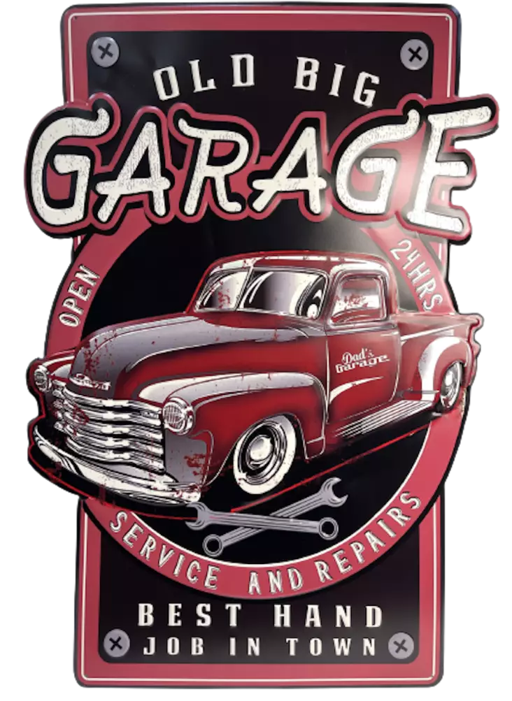 Peltikyltti Punainen pick up GARAGE - Taulut, kehykset - PELT250 - 1