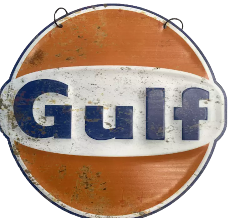 Peltikyltti GULF retro logo 30x30cm - Taulut, kehykset - PELT270 - 1