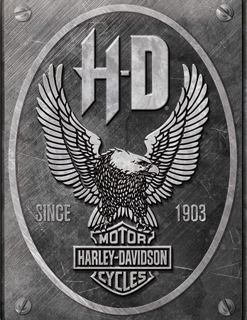 Peltikyltti H-D musta harmaa eagle - Taulut, kehykset - PELT170 - 1
