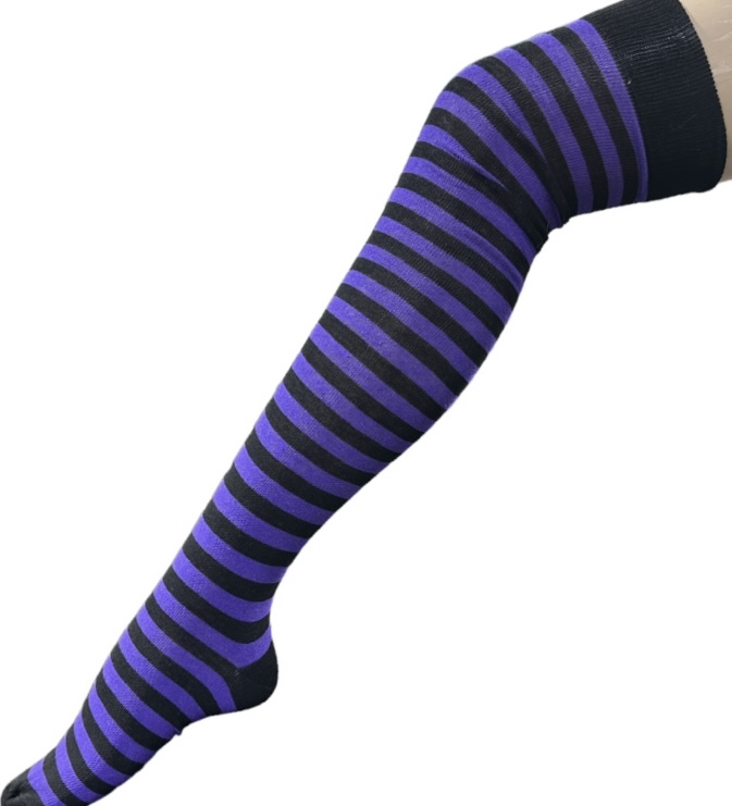 Pitkät sukat 38/41 Lilamusta raita - Sukat - SU300 - 4