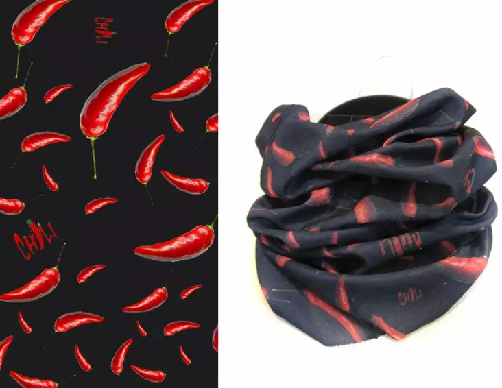 Putkihuivi Chili mustapohja - Putkihuivit - B230 - 1