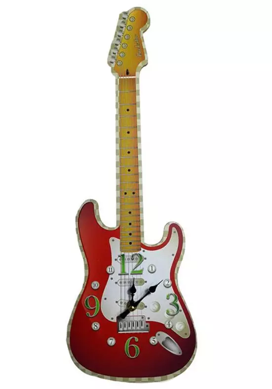 Seinäkello kitara punainen - Kellot - KE200 - 1