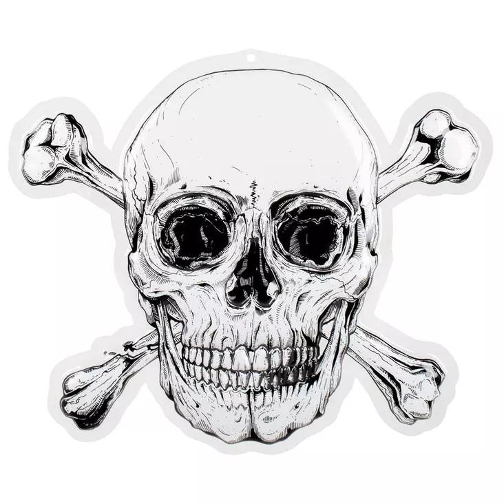 Seinäkoriste Piraattikallo 42 x 50 cm - Kallot, Halloweenrekvisiitta - HOR430 - 1