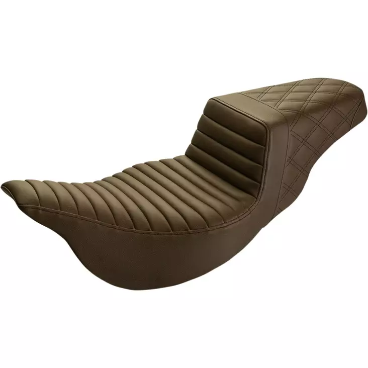 Step Up Seat - Tuck and Roll/Lattice Stitched - Brown - FLH - Parts ryhmättömät - 08011290 - 1