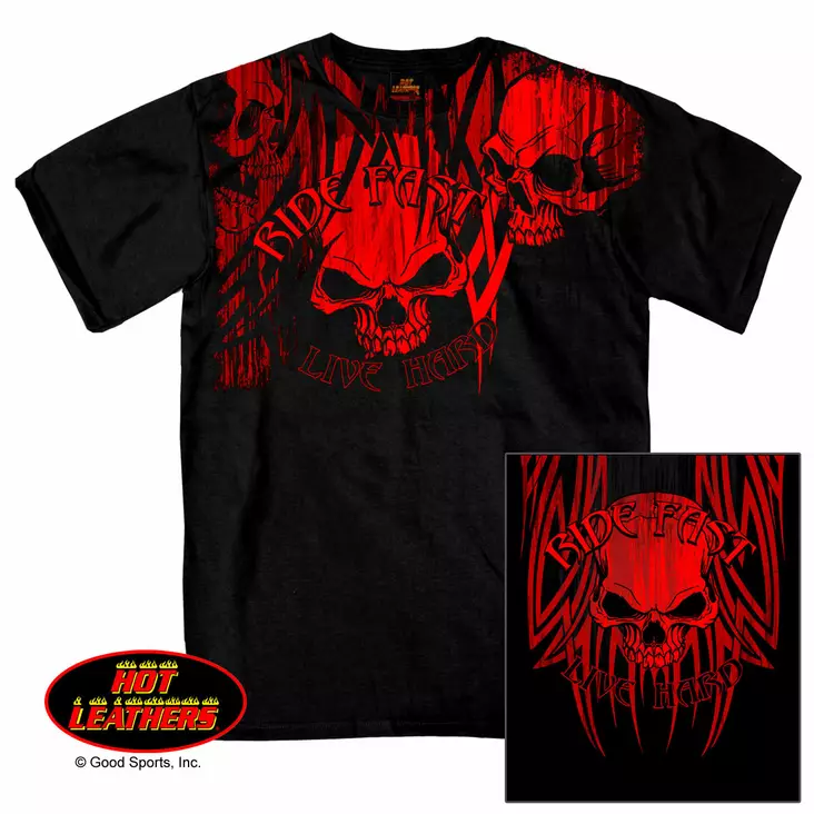 T-Paita, Hot Leathers Over The Top Skull - T-paidat - TP690 - 1