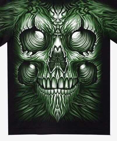 Tpaita Pääkallo vihreä jumbo print - T-paidat - TP1250 - 1