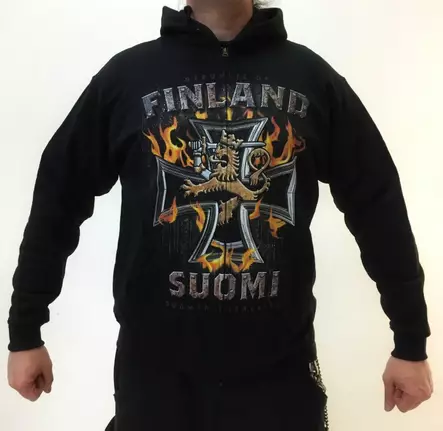 Miesten huppari-Maltanristi-liekit-Suomi Finland-etukuva - Hupparit - CU501 - 1