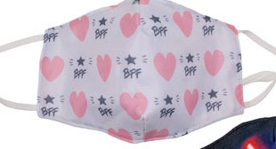 Kangasmaski lasten koko BFF sydän - Maskit - MASKIL1 - 1