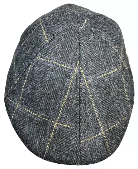 Lätsä sininen tweed ruutuviivoin - Flat Capit - LC821 - 2